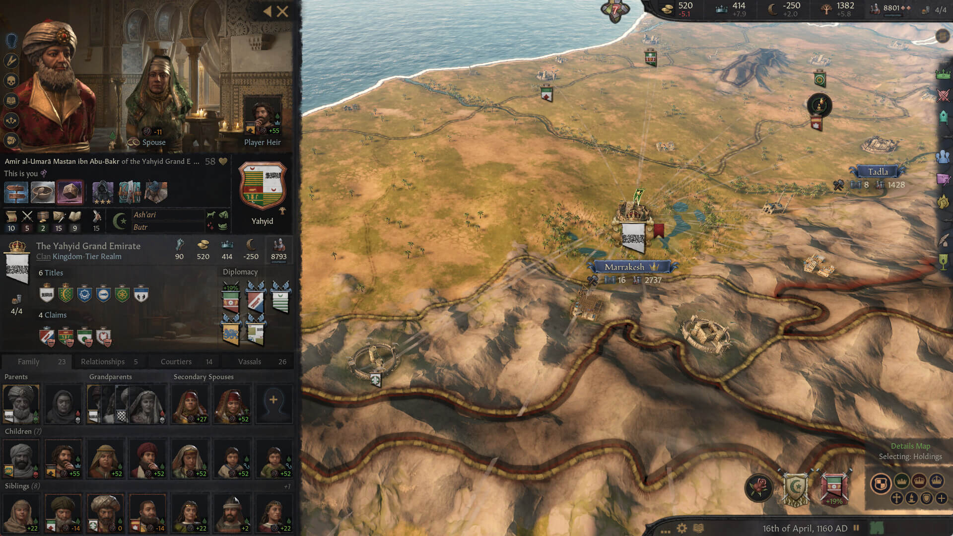 Crusader Kings 3 map and rulers 4K simulation